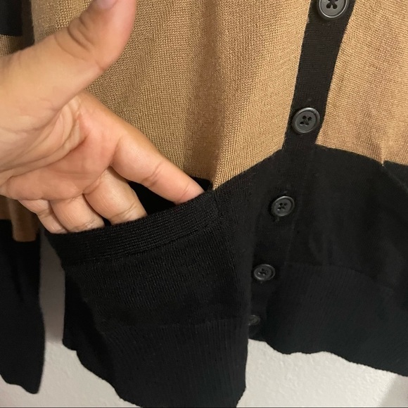 Halogen Merino Wool Color Block Button Front Cardigan​​​​ - Picture 2 of 6